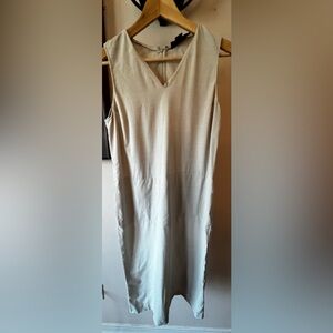 Minimalist DKNY Wool Blend V-neck Shift Dress With Pockets Sz 10